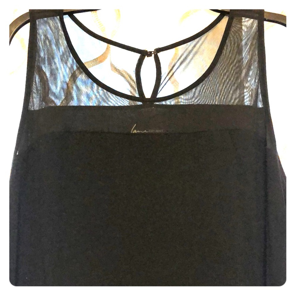 Black mesh top with key hole back